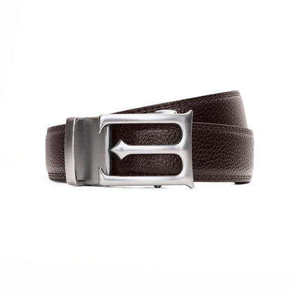Modena – Brushed Silver - Vegan leather Men’s belt (24" - 46")