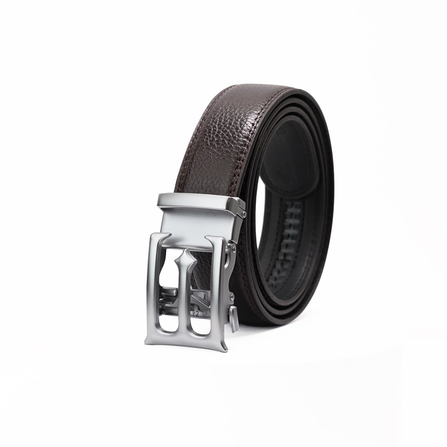 Modena – Brushed Silver - Vegan leather Men’s belt (24" - 46")