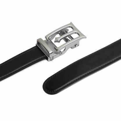 Plus Size - Modena - Brushed Silver - Vegan leather Men’s belt (47" - 60")