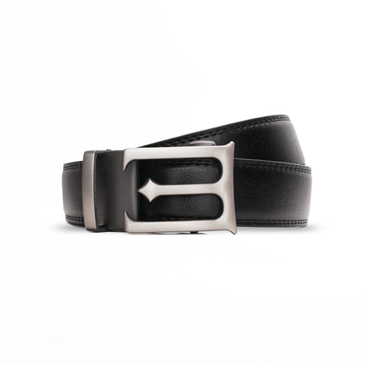 Plus Size - Modena - Gun Metal - Vegan leather Men’s belt (47" - 60")