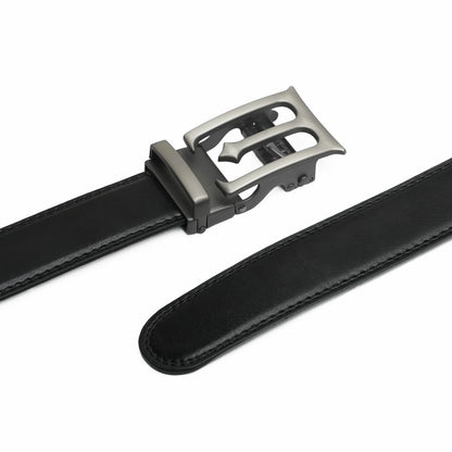 Plus Size - Modena - Gun Metal - Vegan leather Men’s belt (47" - 60")