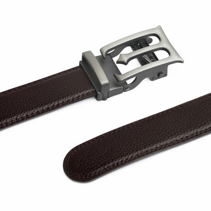 Plus Size - Modena - Gun Metal - Vegan leather Men’s belt (47" - 60")
