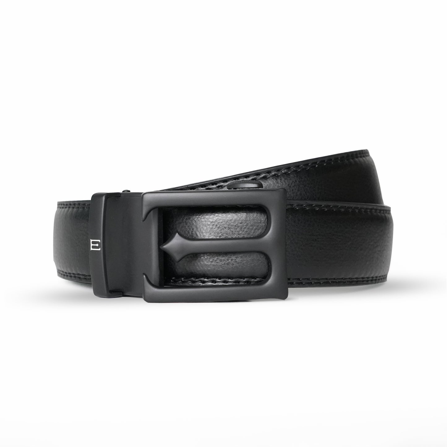 Plus size - Modena - Matte Black - Vegan leather Men’s belt (47" - 60")