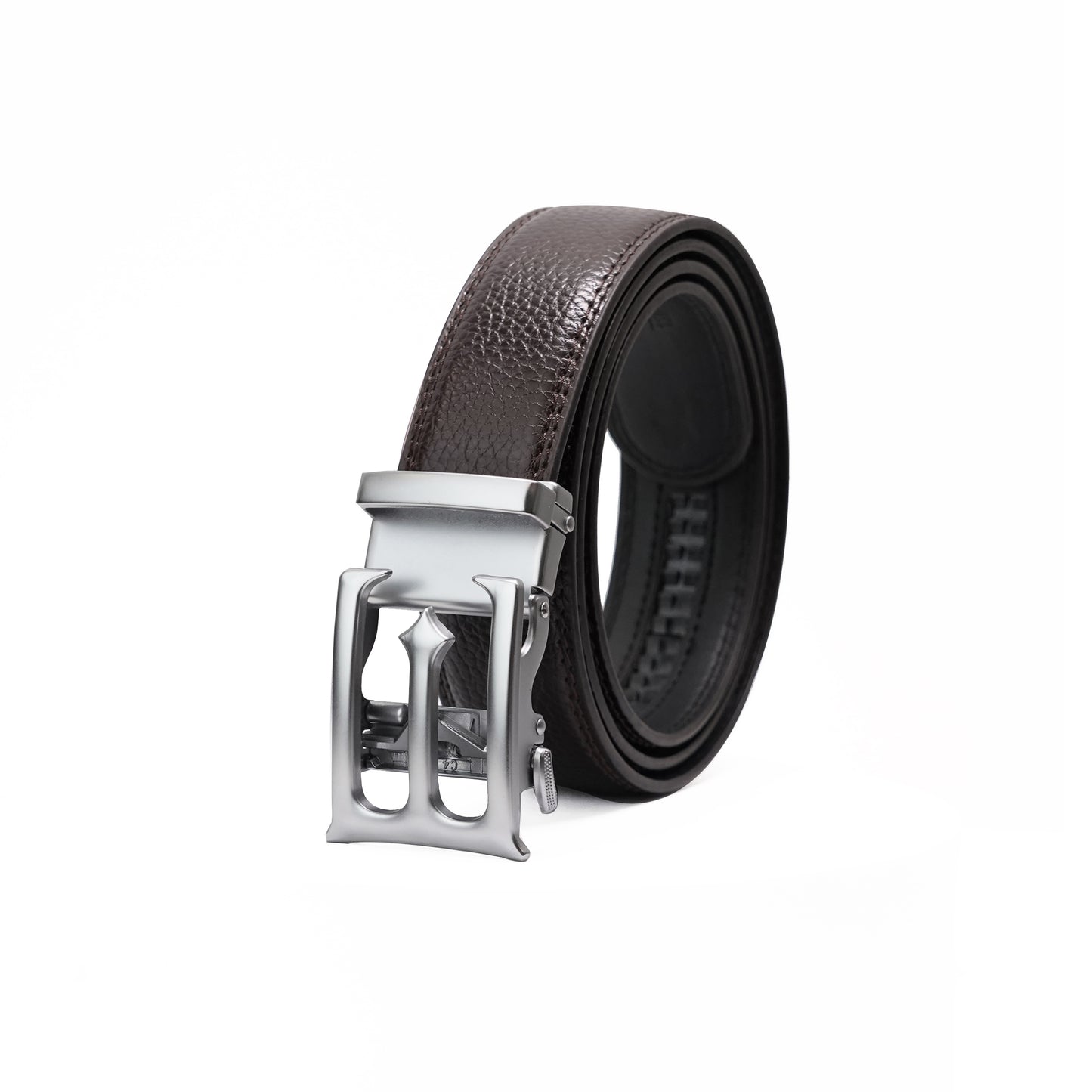 Plus Size - Modena - Brushed Silver - Vegan leather Men’s belt (47" - 60")