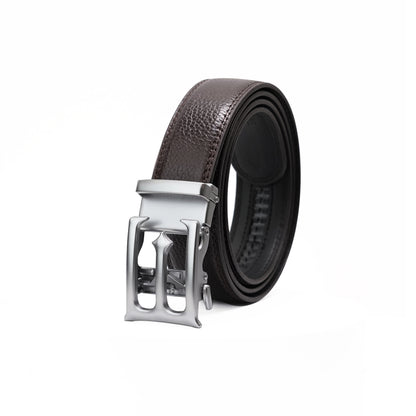 Plus Size - Modena - Brushed Silver - Vegan leather Men’s belt (47" - 60")