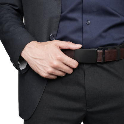 Monolith - Matte Black - Vegan leather Men’s belt (24" - 46")
