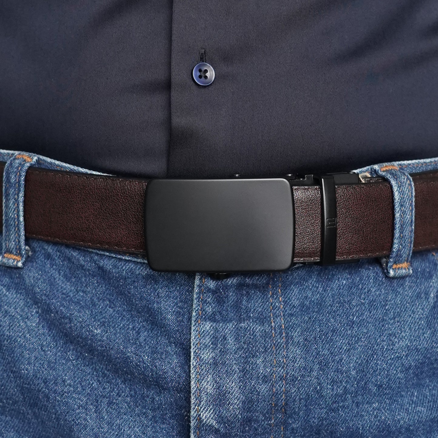 Monolith - Matte Black - Vegan leather Men’s belt (24" - 46")