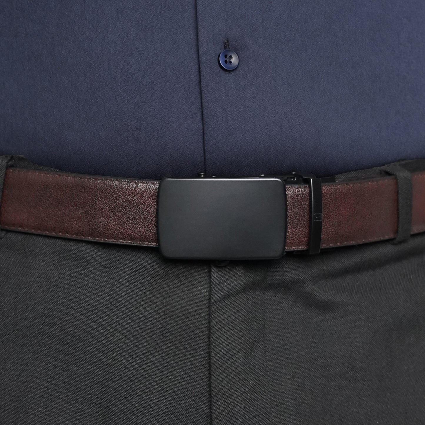 Monolith - Matte Black - Vegan leather Men’s belt (24" - 46")