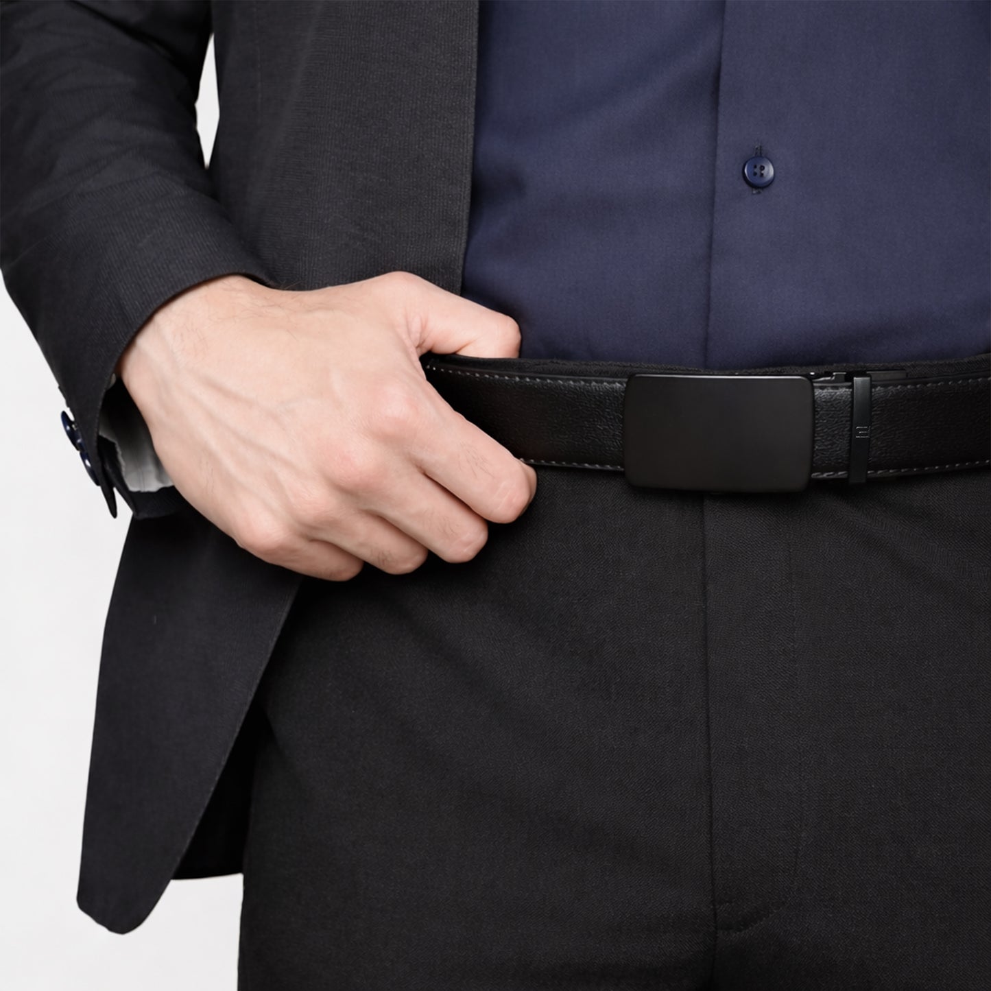 Monolith - Matte Black - Vegan leather Men’s belt (24" - 46")