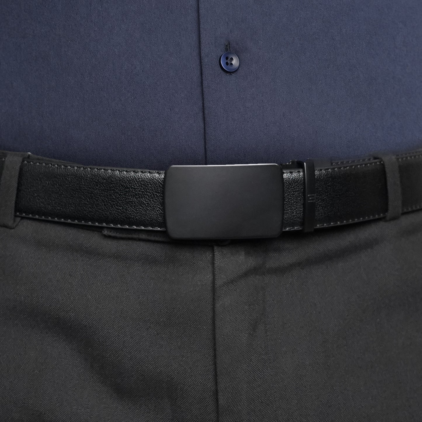 Monolith - Matte Black - Vegan leather Men’s belt (24" - 46")