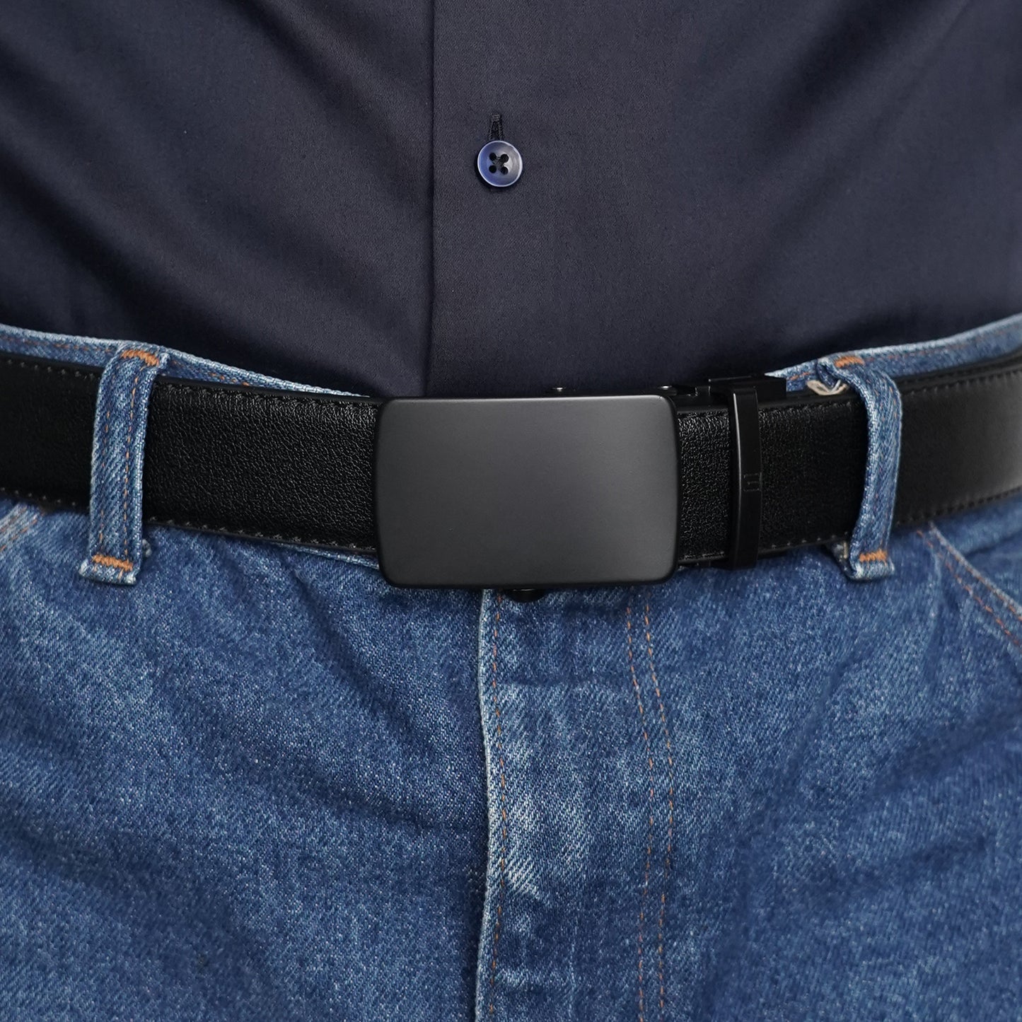 Monolith - Matte Black - Vegan leather Men’s belt (24" - 46")