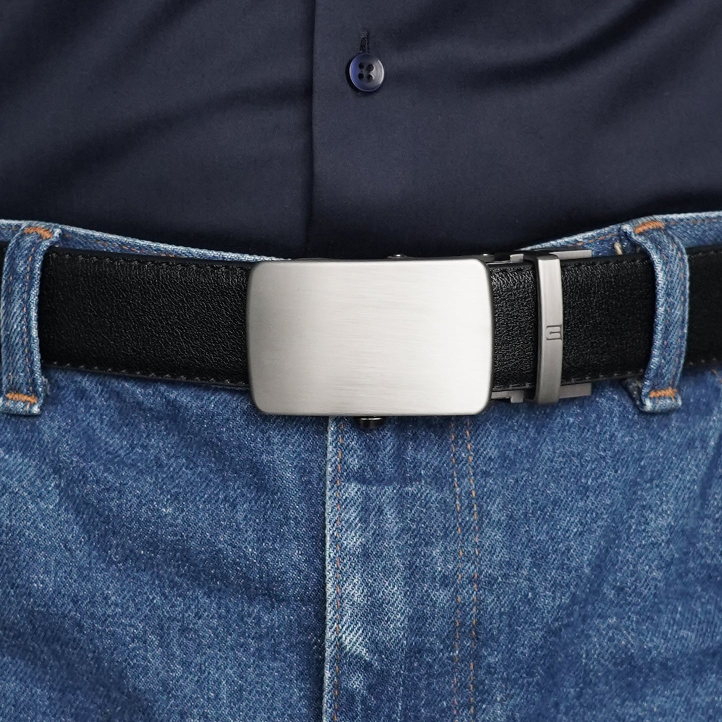 Plus Size - Monolith - Shale - Vegan leather Men’s belt (47" - 60")
