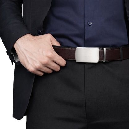 Plus Size - Monolith - Shale - Vegan leather Men’s belt (47" - 60")
