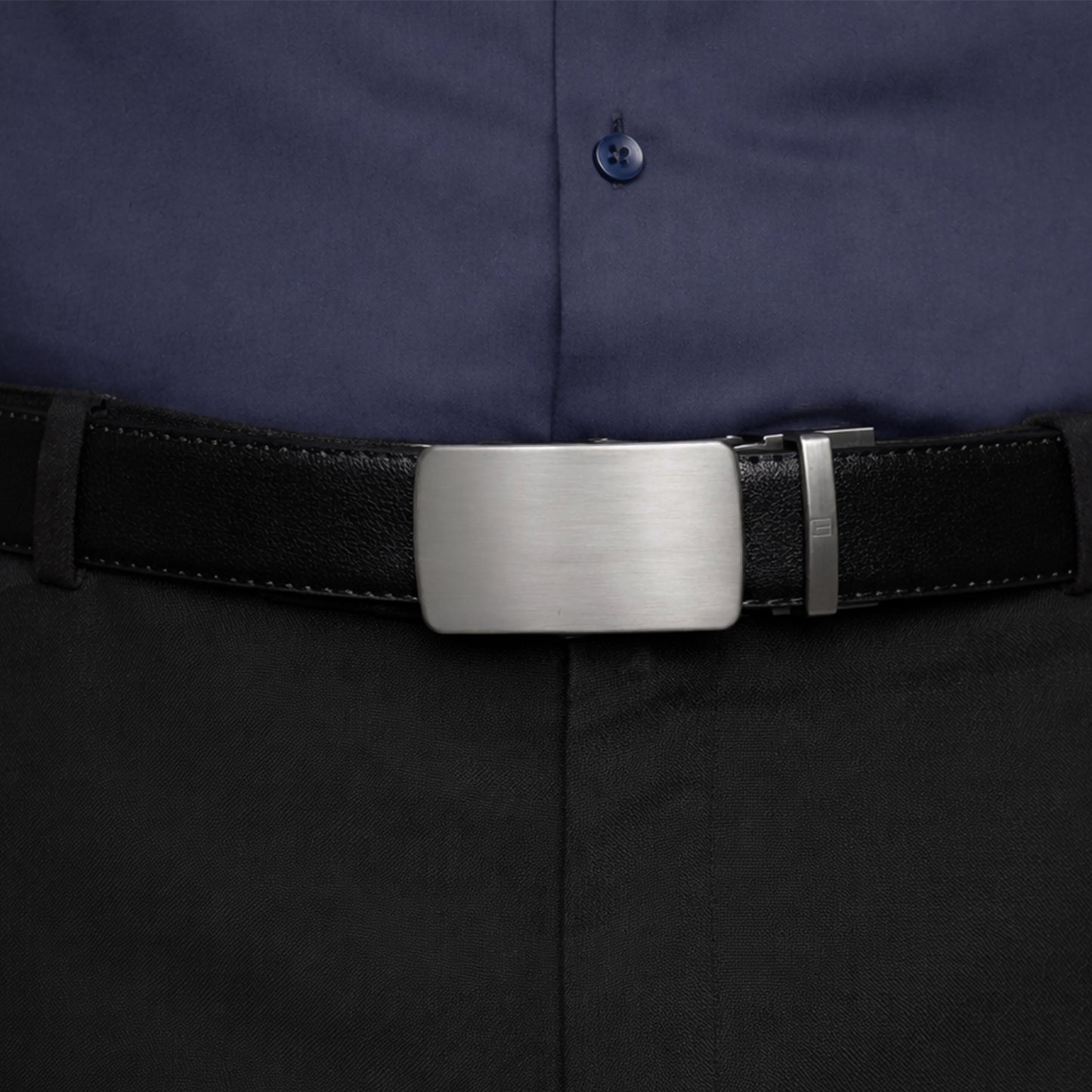 Plus Size - Monolith - Shale - Vegan leather Men’s belt (47" - 60")