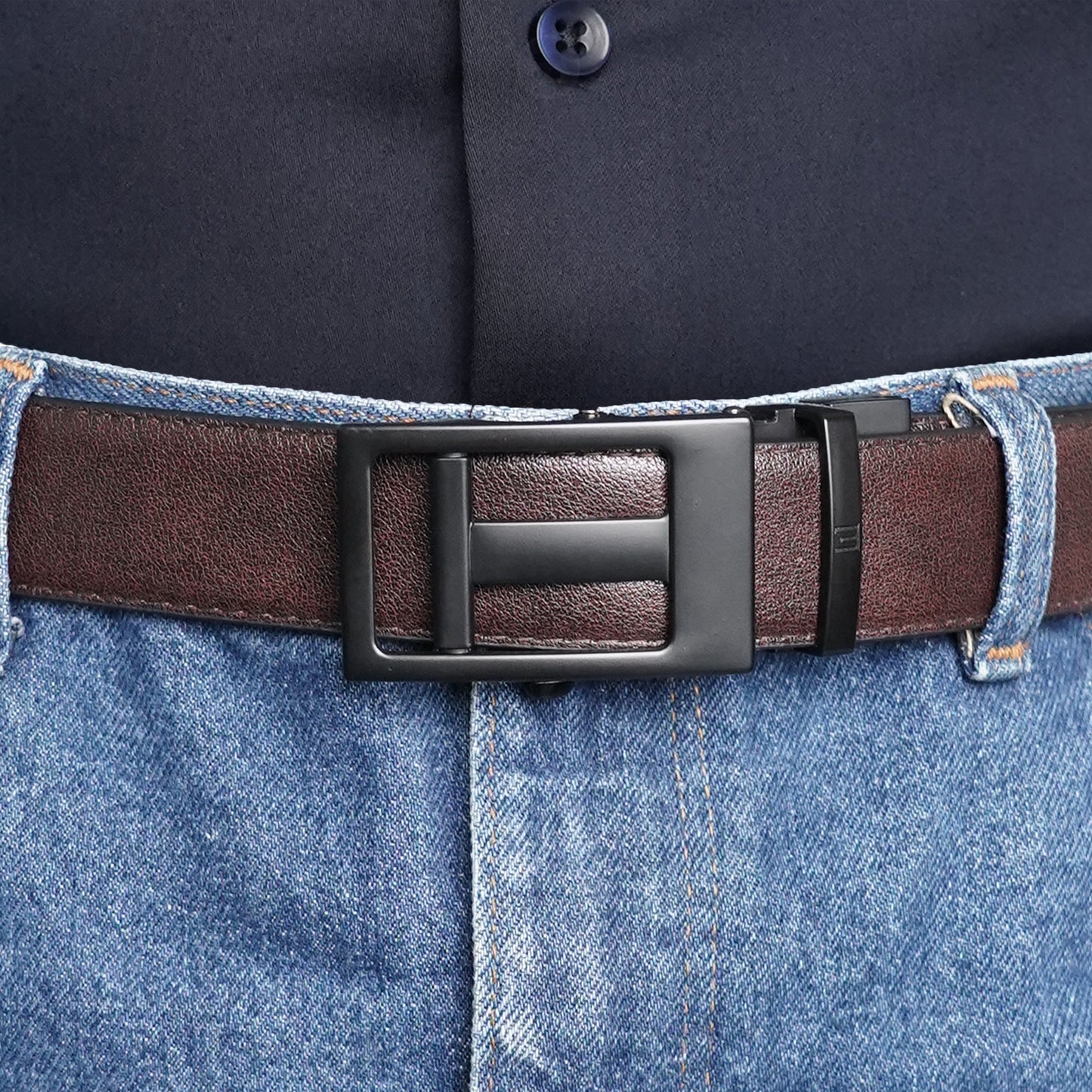 NexGrid - Matte Black - Vegan leather Men’s belt (24" - 46")