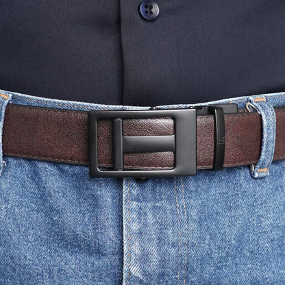 Plus Size - NexGrid - Matte Black - Vegan leather Men’s belt (47" - 60")