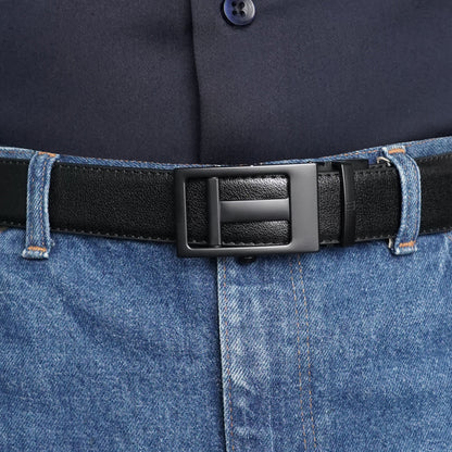 NexGrid - Matte Black - Vegan leather Men’s belt (24" - 46")