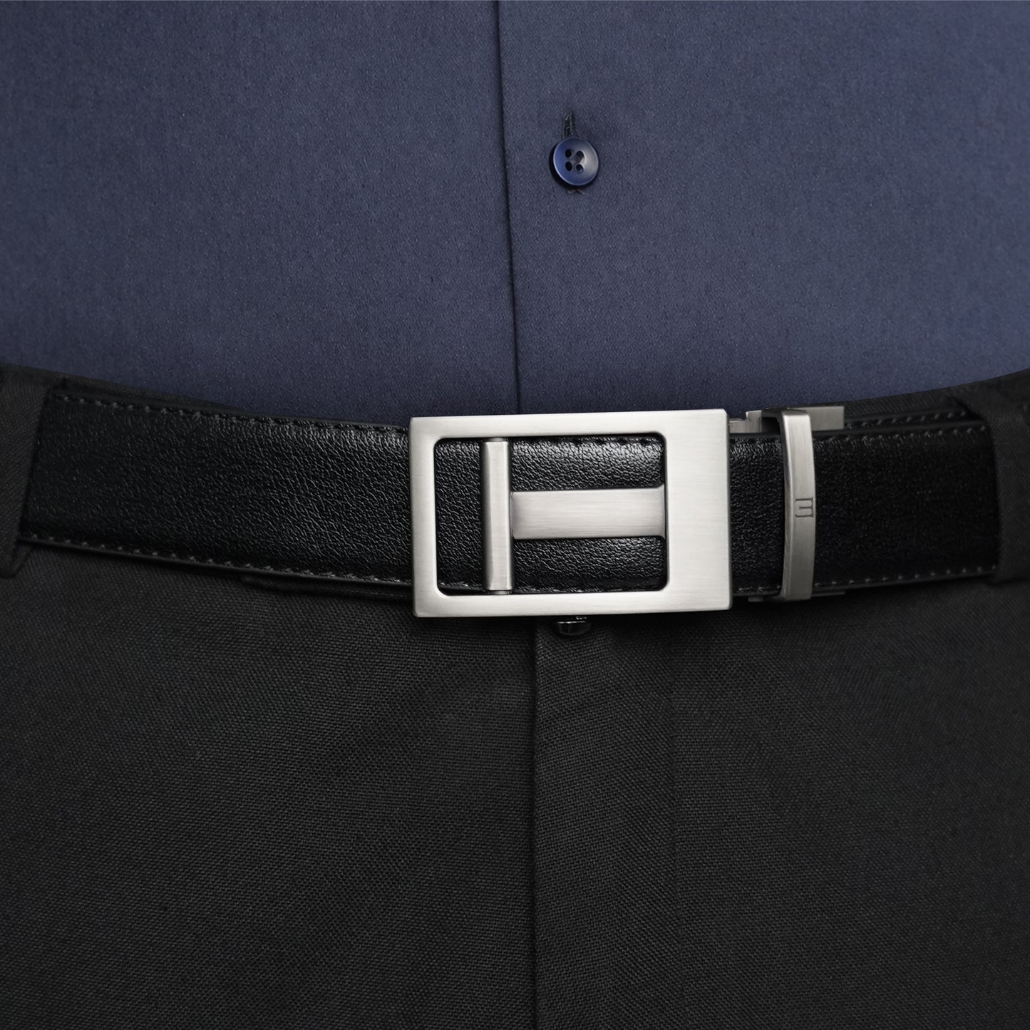 Plus Size - NexGrid - Shale - Vegan leather Men’s belt (47" - 60")
