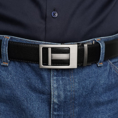 Plus Size - NexGrid - Shale - Vegan leather Men’s belt (47" - 60")