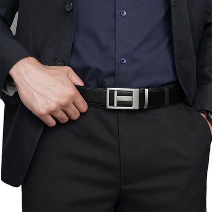 Plus Size - NexGrid - Shale - Vegan leather Men’s belt (47" - 60")