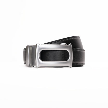 Oster – Brushed Silver - Vegan leather Men’s belt (24" - 46")