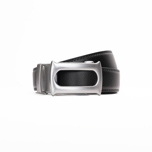 Oster – Brushed Silver - Vegan leather Men’s belt (24" - 46")