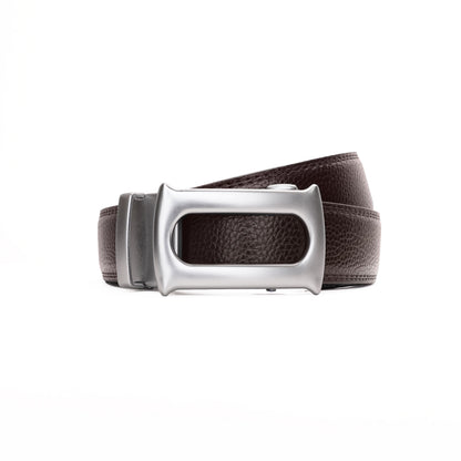 Oster – Brushed Silver - Vegan leather Men’s belt (24" - 46")