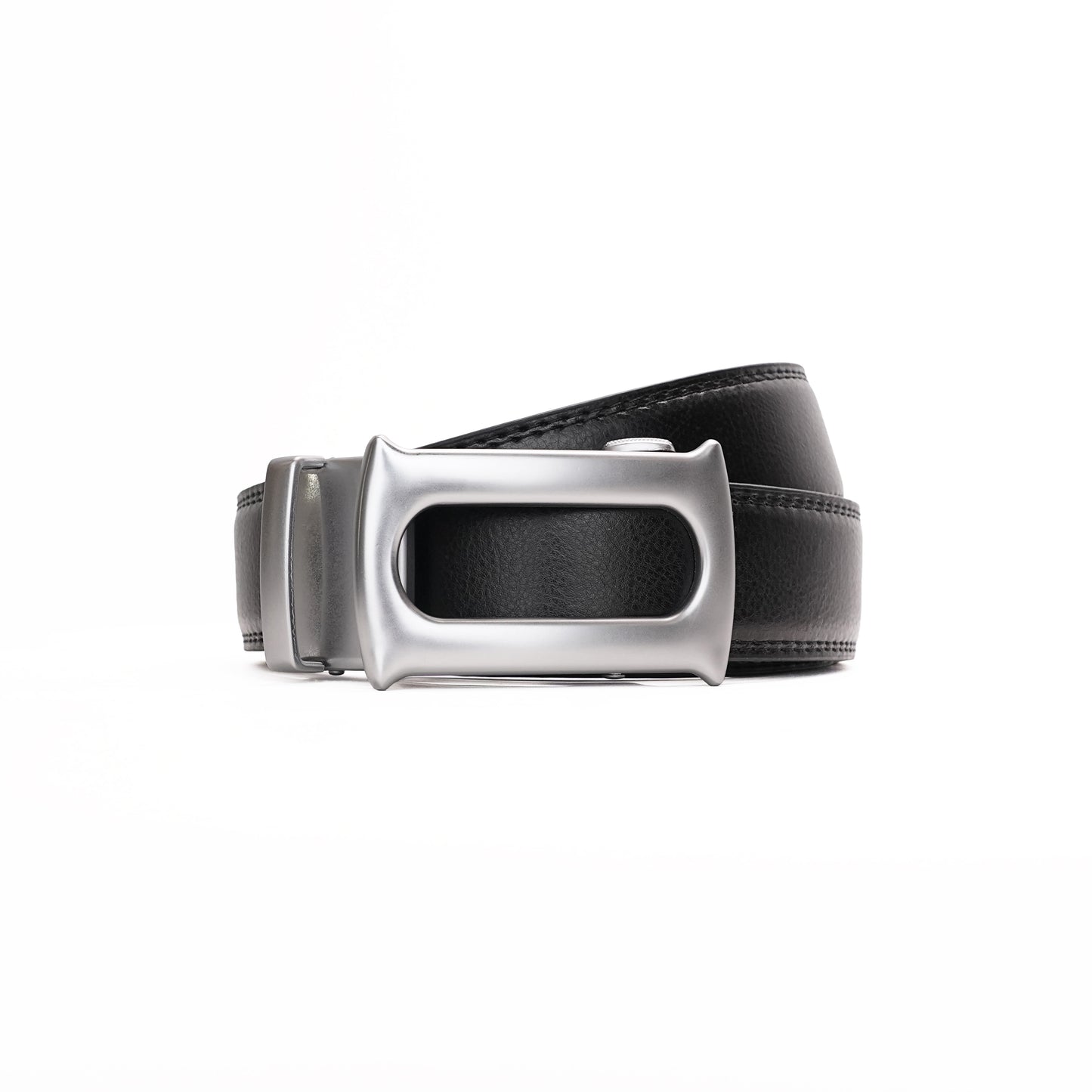Plus Size - Oster - Brushed Silver - Vegan leather Men’s belt (47" - 60")