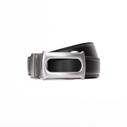 Plus Size - Oster - Brushed Silver - Vegan leather Men’s belt (47" - 60")