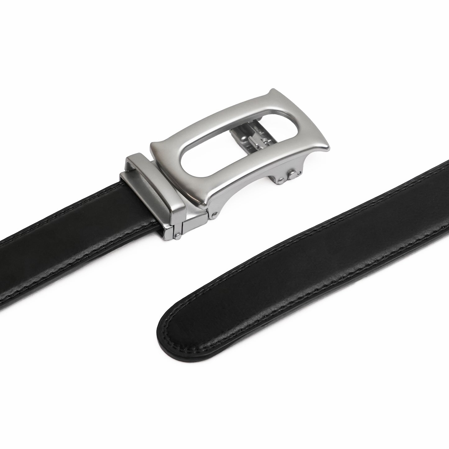 Plus Size - Oster - Brushed Silver - Vegan leather Men’s belt (47" - 60")