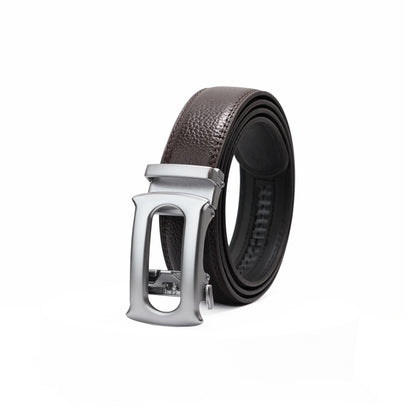 Plus Size - Oster - Brushed Silver - Vegan leather Men’s belt (47" - 60")