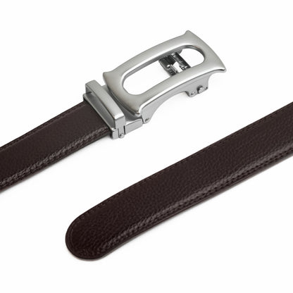 Plus Size - Oster - Brushed Silver - Vegan leather Men’s belt (47" - 60")