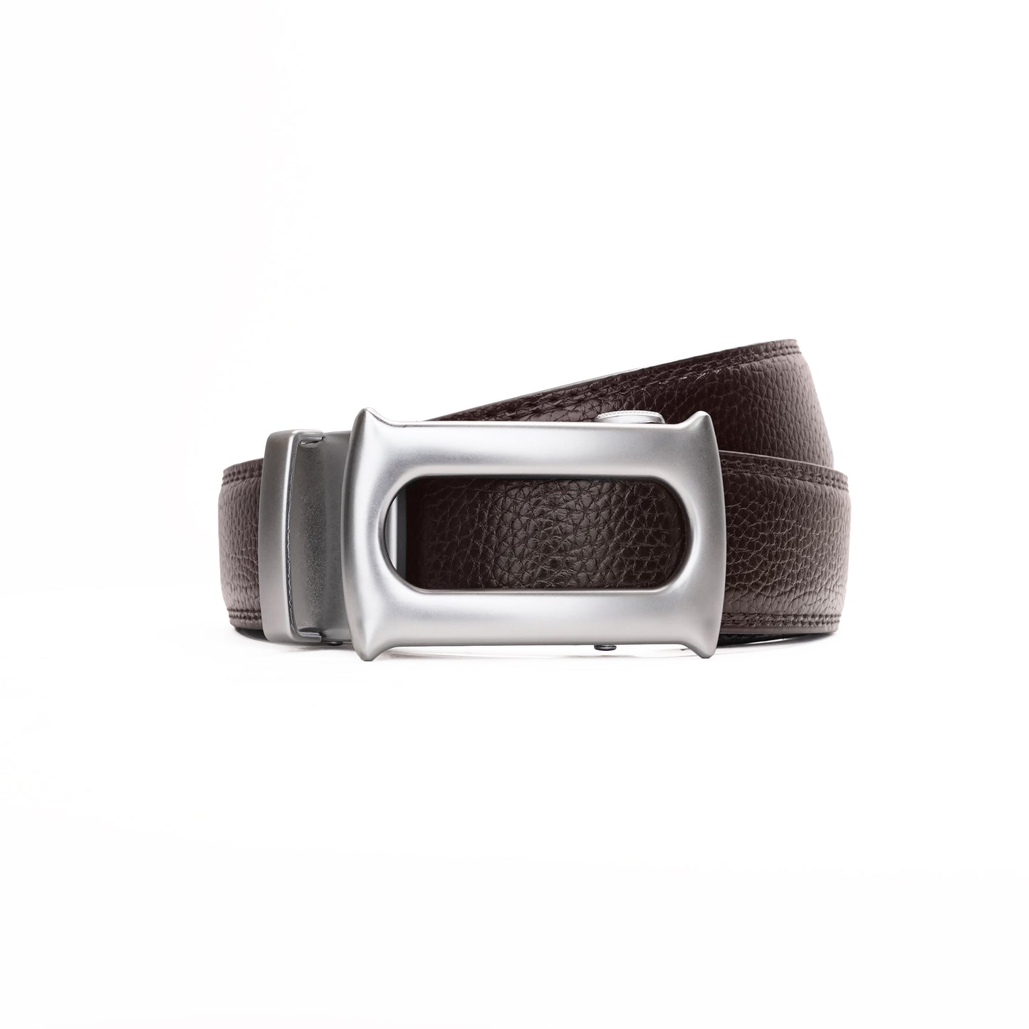Plus Size - Oster - Brushed Silver - Vegan leather Men’s belt (47" - 60")