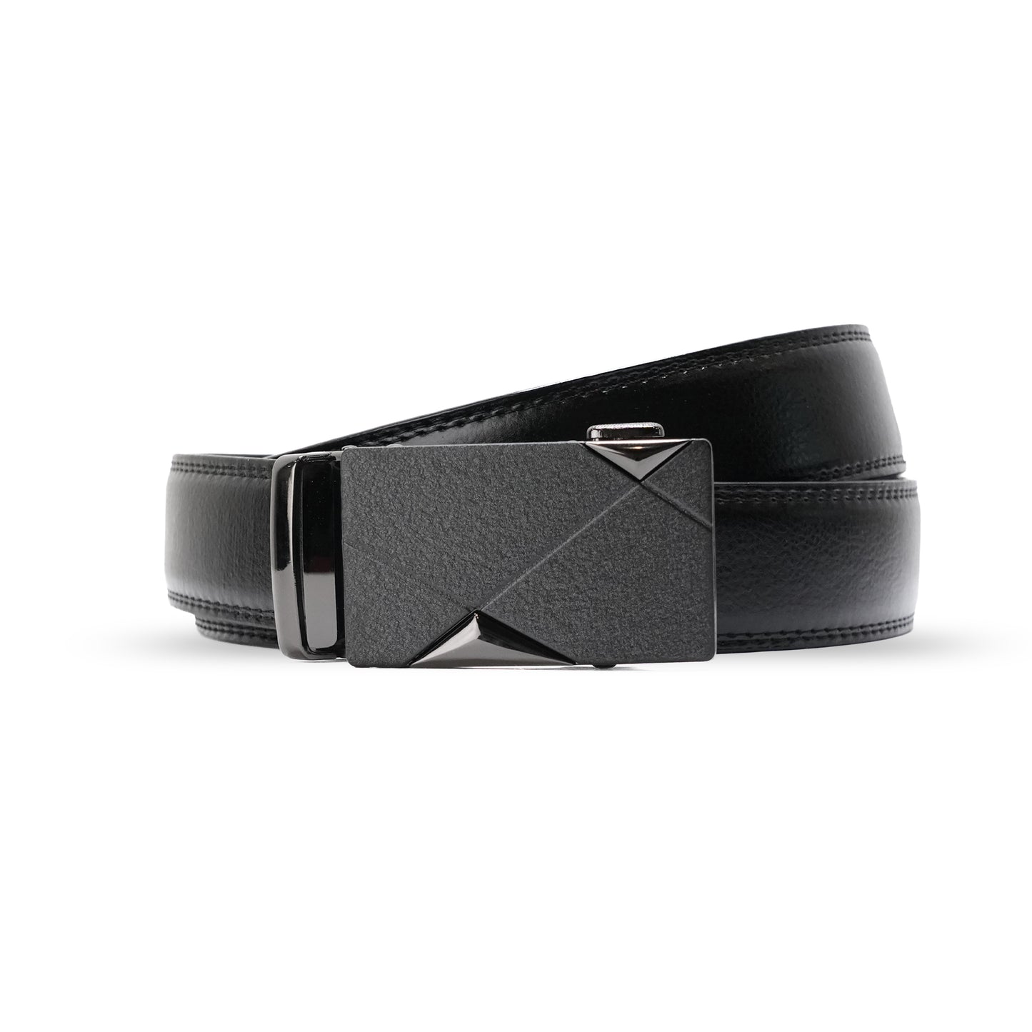 Plus Size - Rex Black - Vegan leather Men’s belt (47" - 60")
