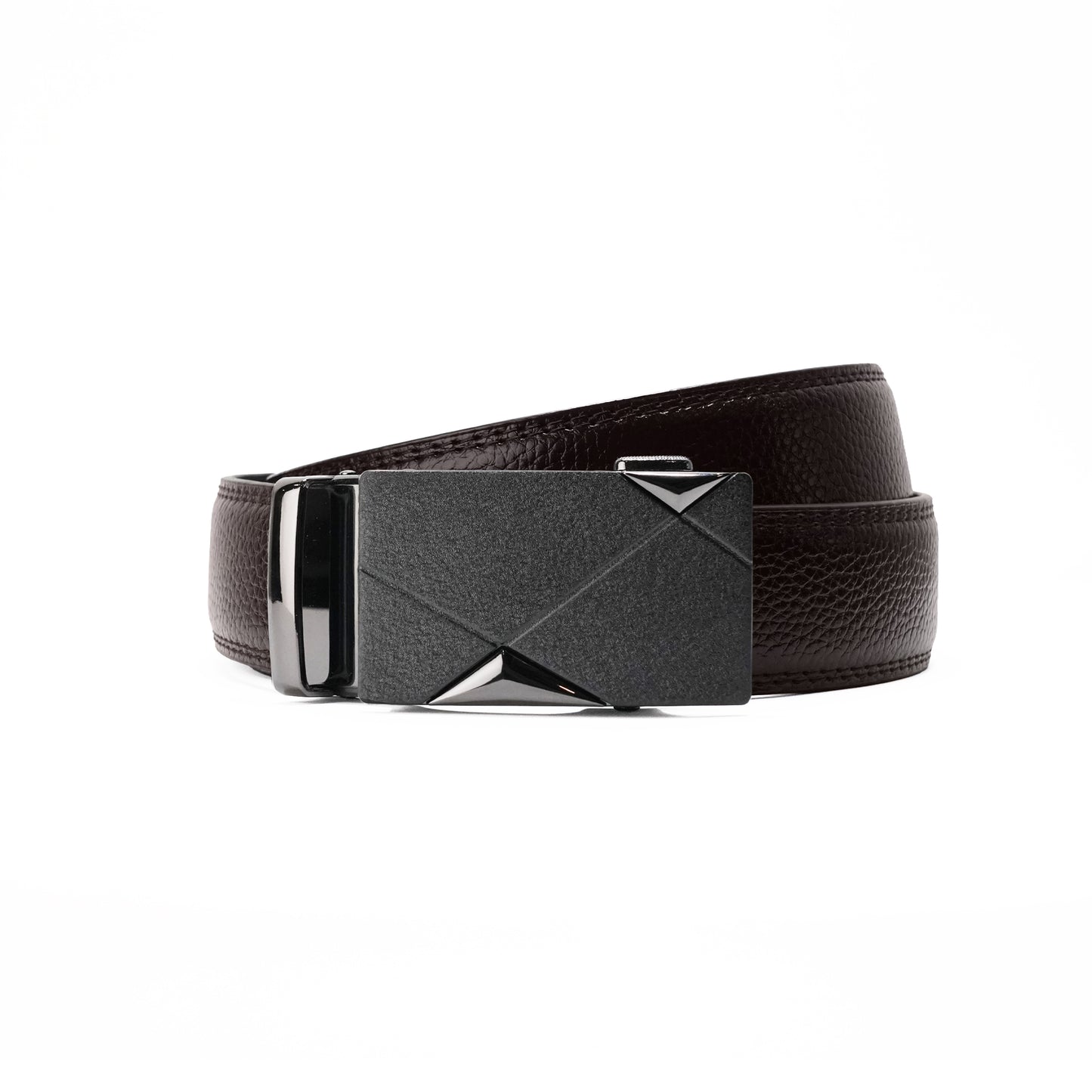 Plus Size - Rex Black - Vegan leather Men’s belt (47" - 60")