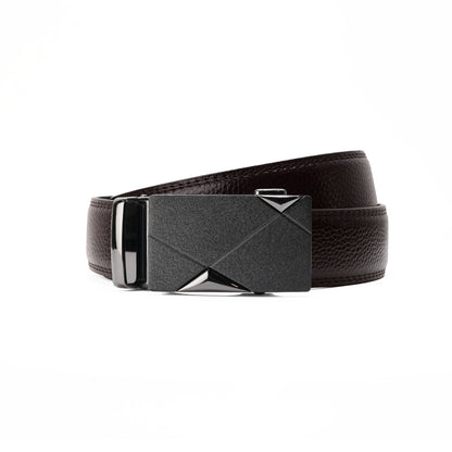 Plus Size - Rex Black - Vegan leather Men’s belt (47" - 60")