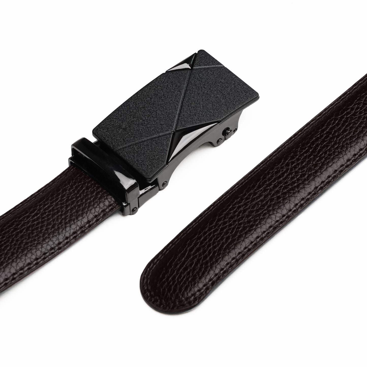 Plus Size - Rex Black - Vegan leather Men’s belt (47" - 60")