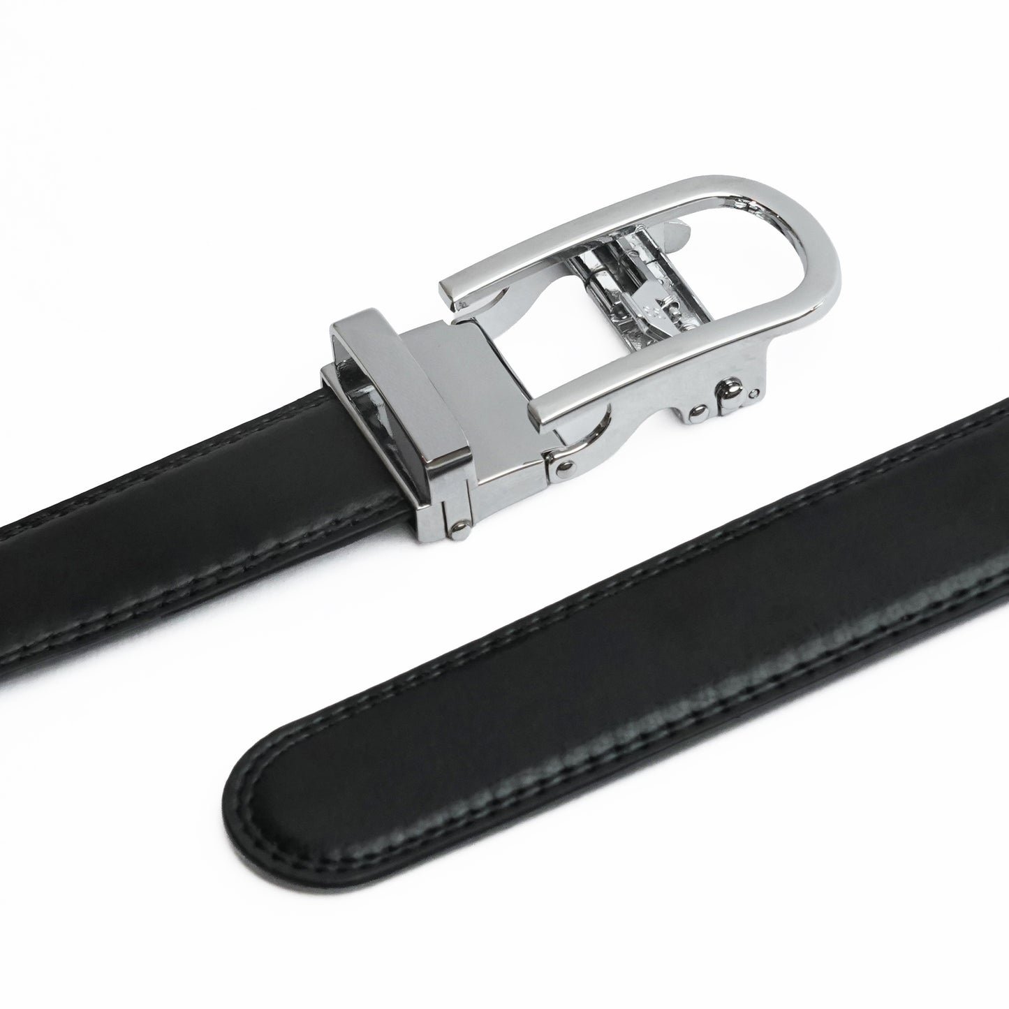 U-Bend Silver - Vegan leather Men’s belt (24" - 46")