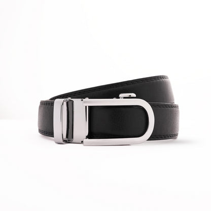 U-Bend Silver - Vegan leather Men’s belt (24" - 46")