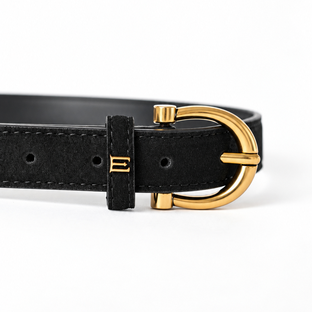 Toscana Black - Vegan leather Women’s belt (23" - 34")