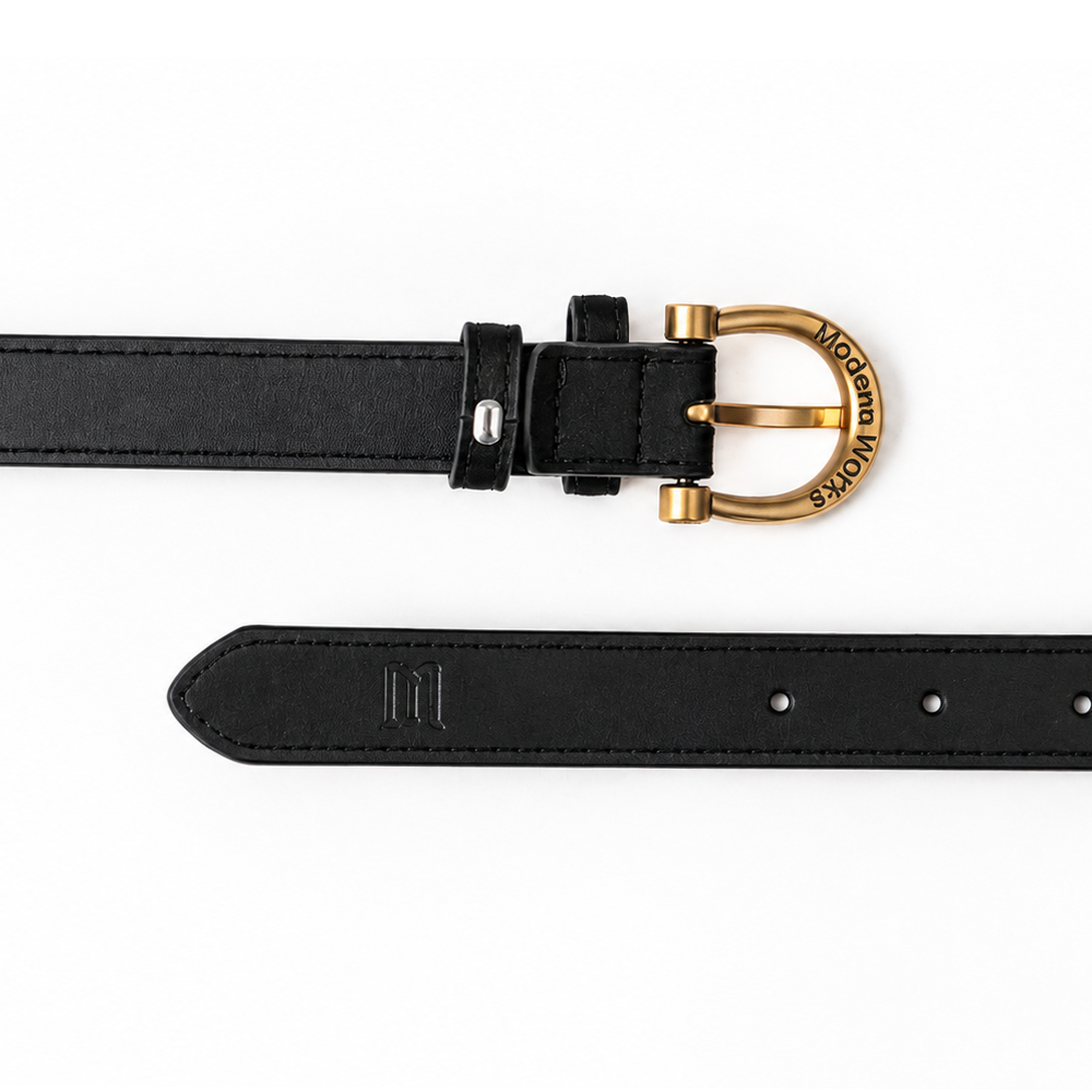 Toscana Black - Vegan leather Women’s belt (23" - 34")