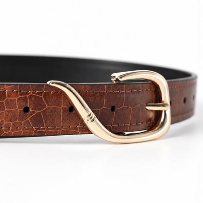 Elise Brown - Vegan leather Women’s belt (23" - 34")