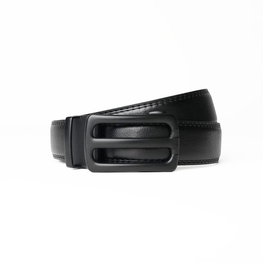 Bravano – Matte Black - Vegan leather Men’s belt (24" - 46")