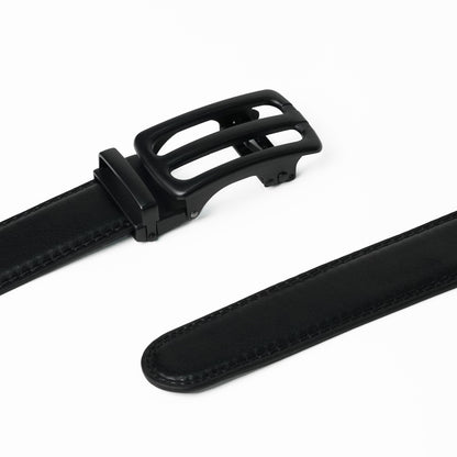 Bravano – Matte Black - Vegan leather Men’s belt (24" - 46")