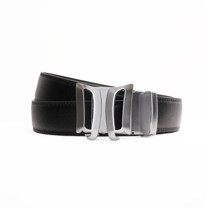 Infinia - Brushed Silver - Vegan leather Men’s belt (24" - 46")