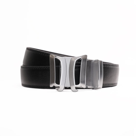 Infinia - Brushed Silver - Vegan leather Men’s belt (24" - 46")