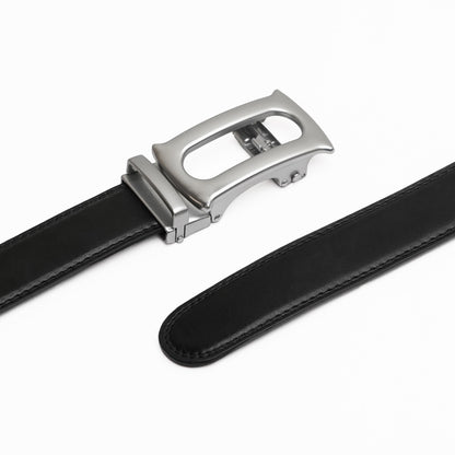 Oster – Brushed Silver - Vegan leather Men’s belt (24" - 46")