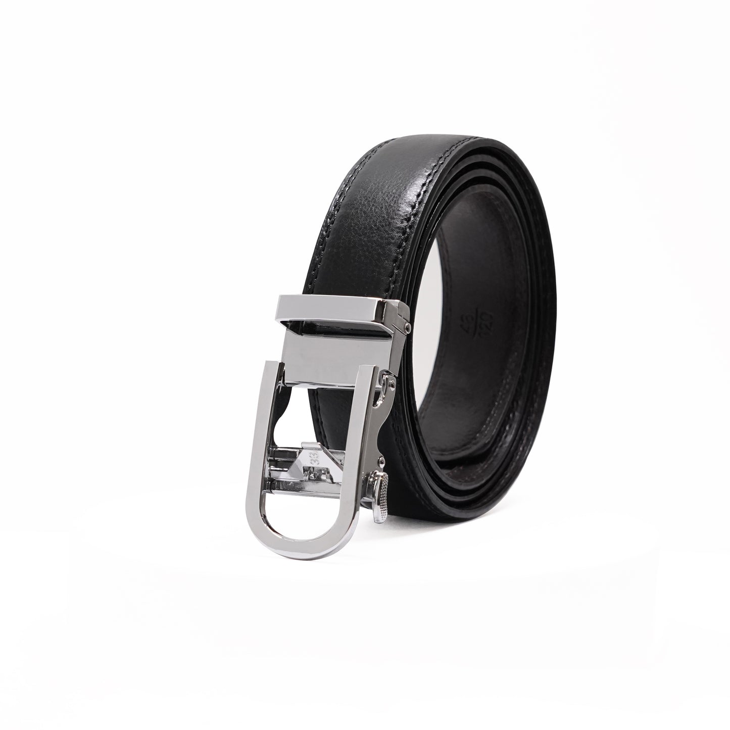 U-Bend Silver - Vegan leather Men’s belt (24" - 46")